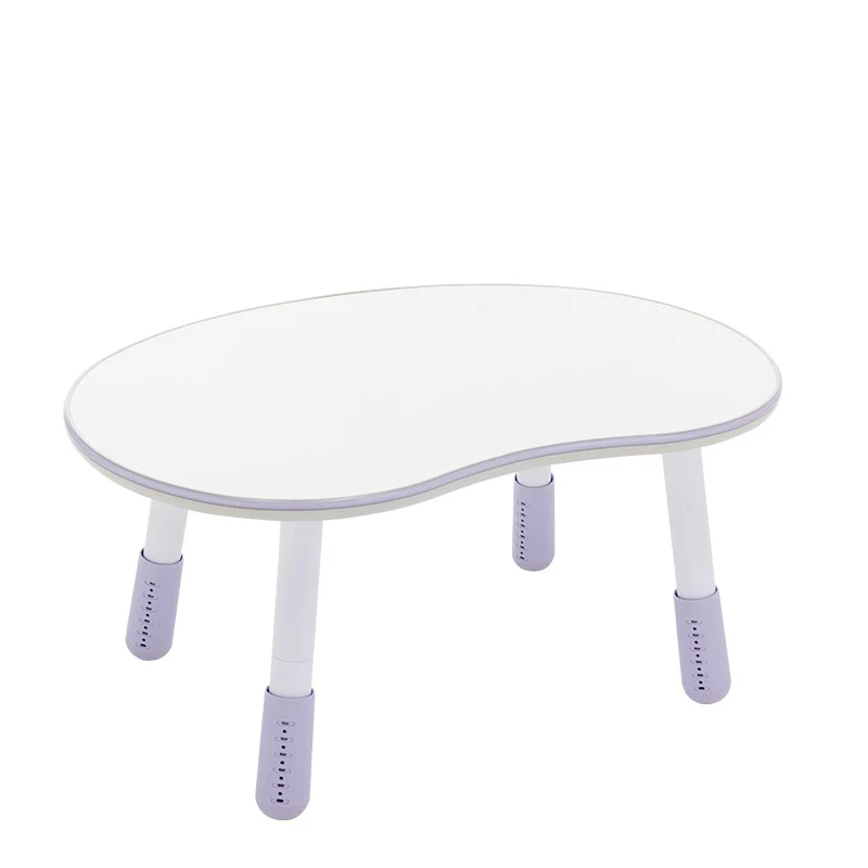 Contemporary Creative Oval Medium-Density Fiberboard PP Height-Adjustable Kids Table For Living Room & Bedroom