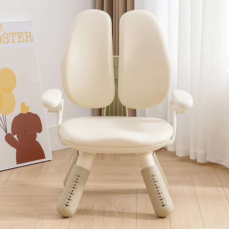Contemporary Creative Square PU Leather PP Height-Adjustable Backrest Armrest Kids Chair For Living Room & Bedroom