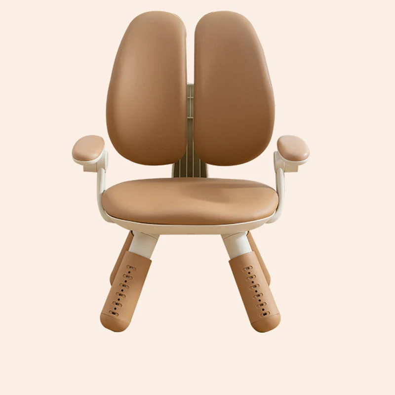 Contemporary Creative Square PU Leather PP Height-Adjustable Backrest Armrest Kids Chair For Living Room & Bedroom