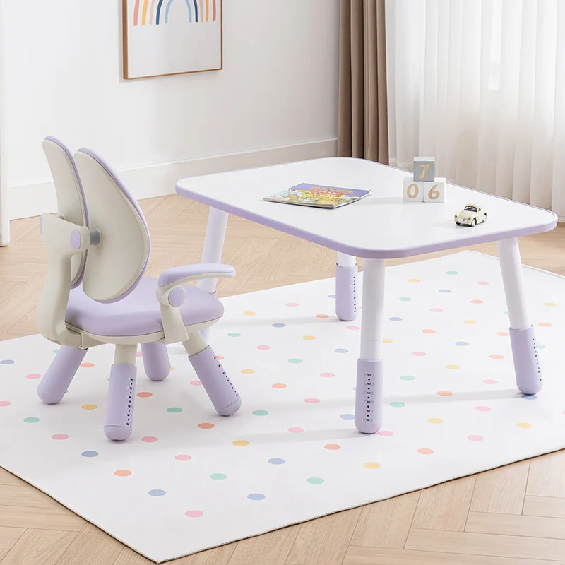 Contemporary Creative Square PU Leather PP Height-Adjustable Backrest Armrest Kids Chair For Living Room & Bedroom