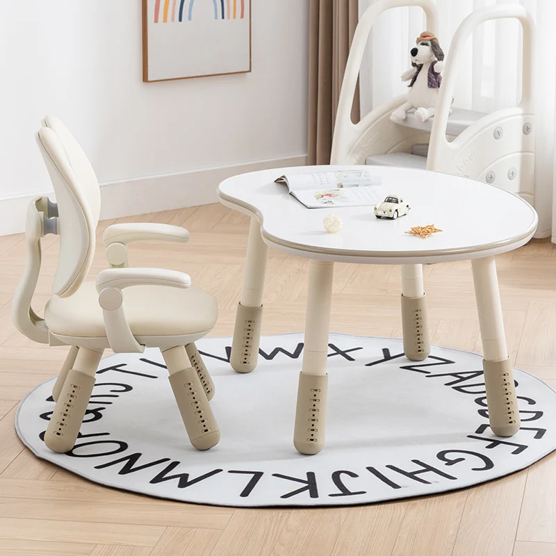 Contemporary Creative Square PU Leather PP Height-Adjustable Backrest Armrest Kids Chair For Living Room & Bedroom