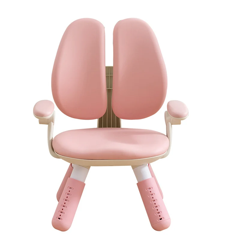 Contemporary Creative Square PU Leather PP Height-Adjustable Backrest Armrest Kids Chair For Living Room & Bedroom
