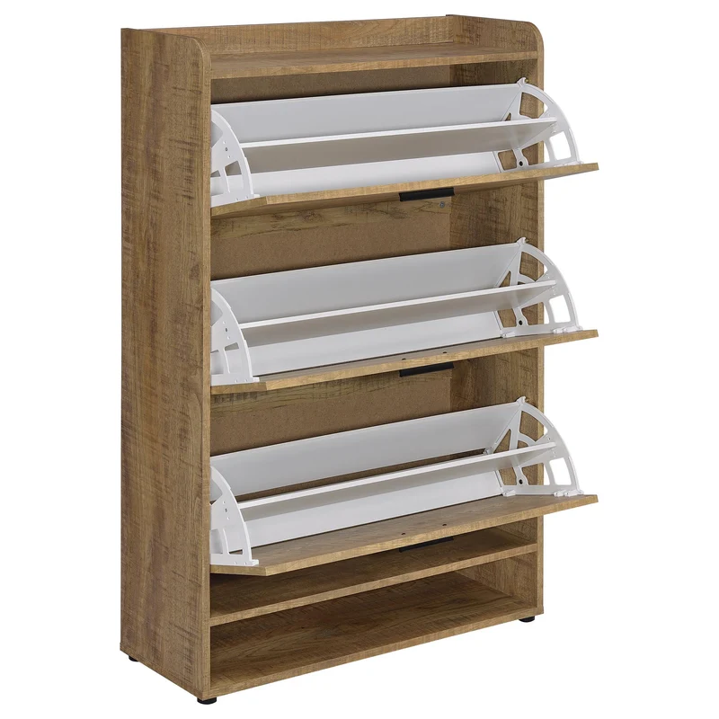 Coaster Furniture Denia 950425 3-tier Engineered Wood Shoe Cabinet - Mango