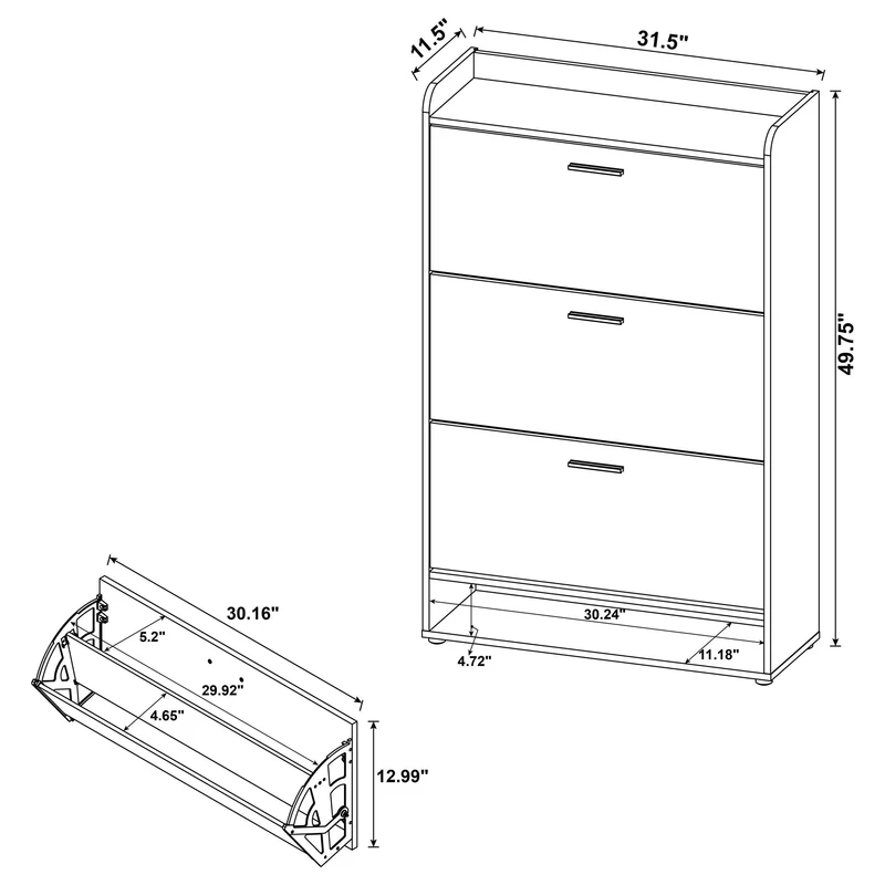 Coaster Furniture Denia 950425 3-tier Engineered Wood Shoe Cabinet - Mango