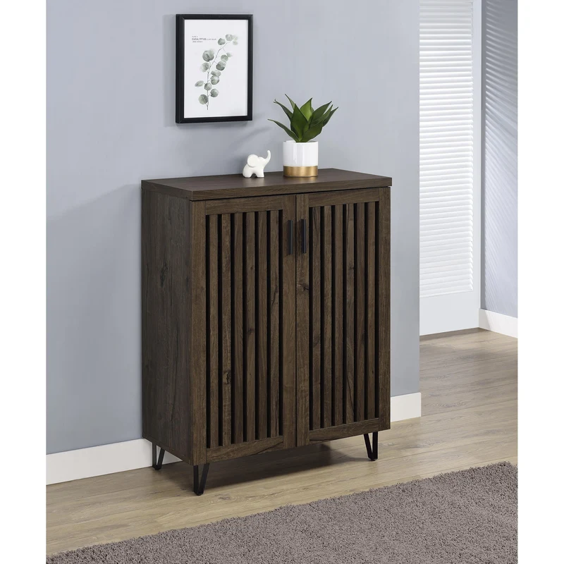 Coaster Furniture Brixton 950423 2-door Entryway Shoe Storage Cabinets - Smoked Oak