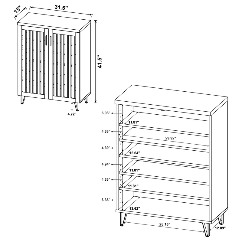 Coaster Furniture Brixton 950423 2-door Entryway Shoe Storage Cabinets - Smoked Oak