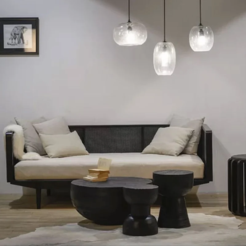 Contemporary Scandinavian Round Side Table: Hourglass Design - Art Deco Black End Table For Living Room