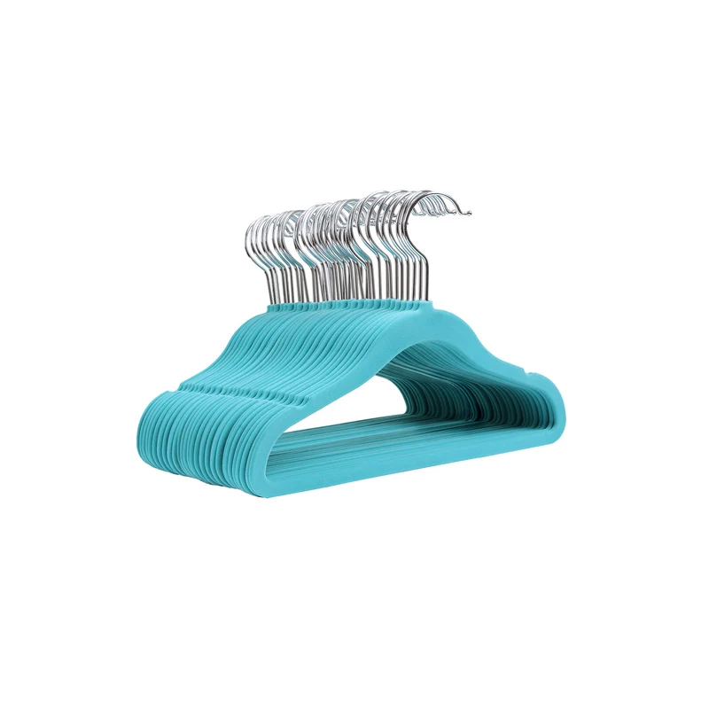 Percha de Terciopelo Antideslizantes con Barra Corbata y Gancho Giratorio 360°