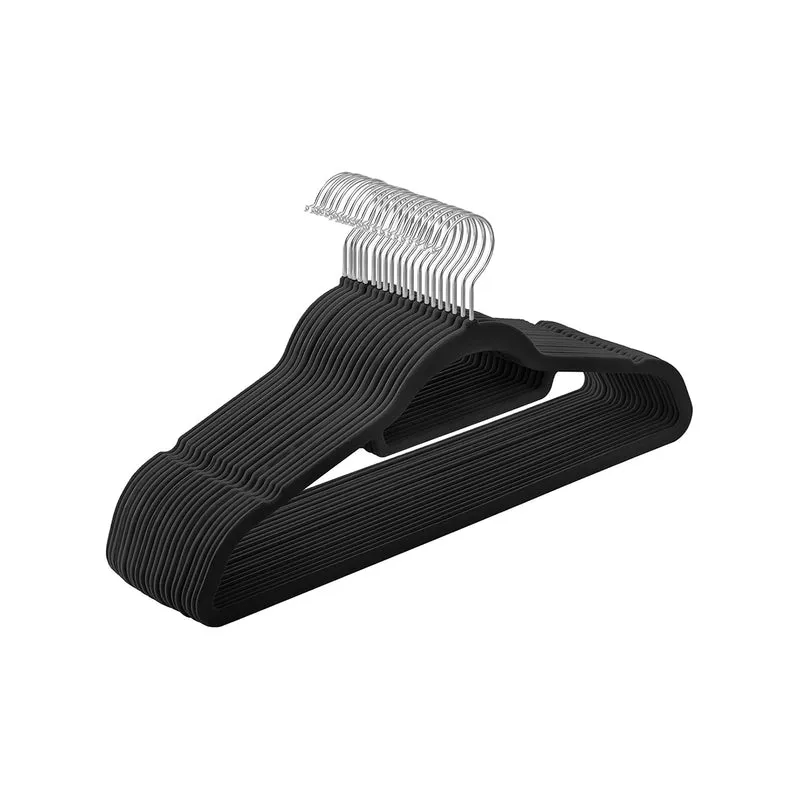 Percha de Terciopelo Antideslizantes con Barra Corbata y Gancho Giratorio 360°