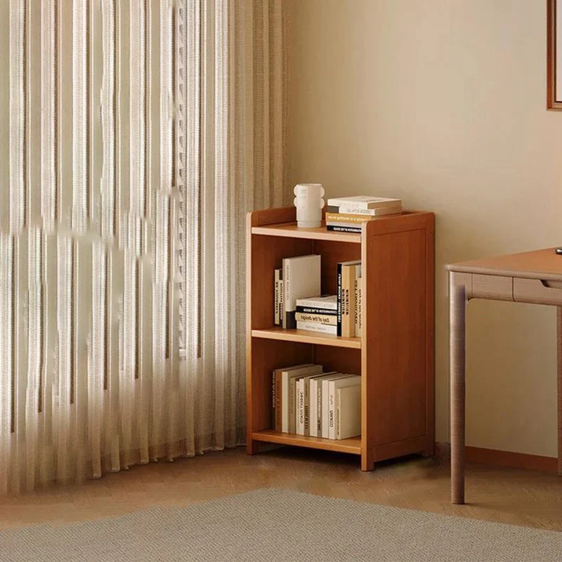 Modern Minimalist Rectangular Nanmu Bamboo Medium Density Fiberboard Bookshelves 3/4/5/6 Tier For Home Office