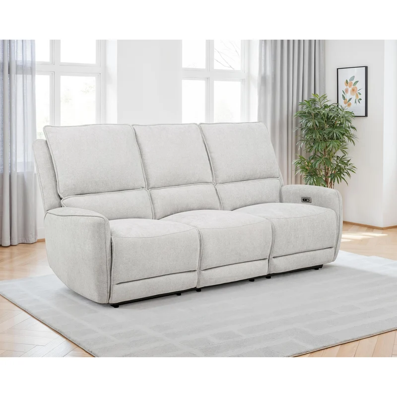 Coaster Furniture Sylmar 610521P Chenille Upholstered Power Reclining Sofa - Dove Grey