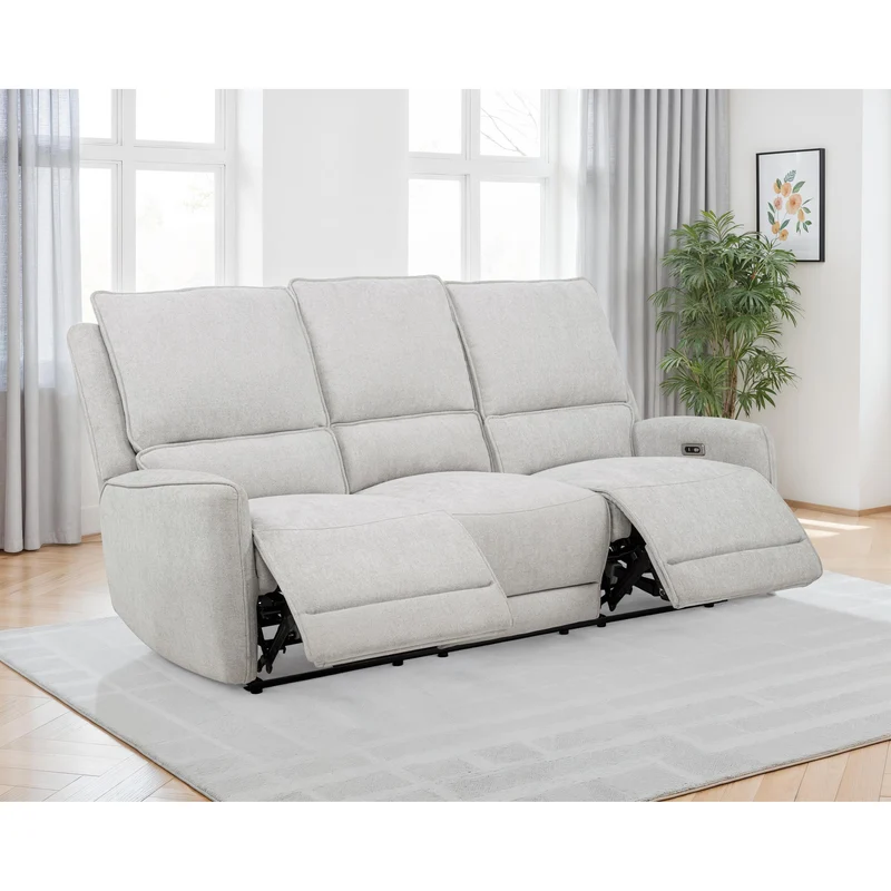 Coaster Furniture Sylmar 610521P Chenille Upholstered Power Reclining Sofa - Dove Grey