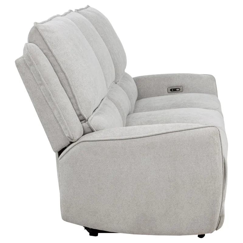 Coaster Furniture Sylmar 610521P Chenille Upholstered Power Reclining Sofa - Dove Grey