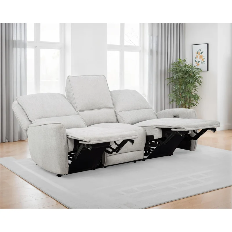 Coaster Furniture Sylmar 610521P Chenille Upholstered Power Reclining Sofa - Dove Grey