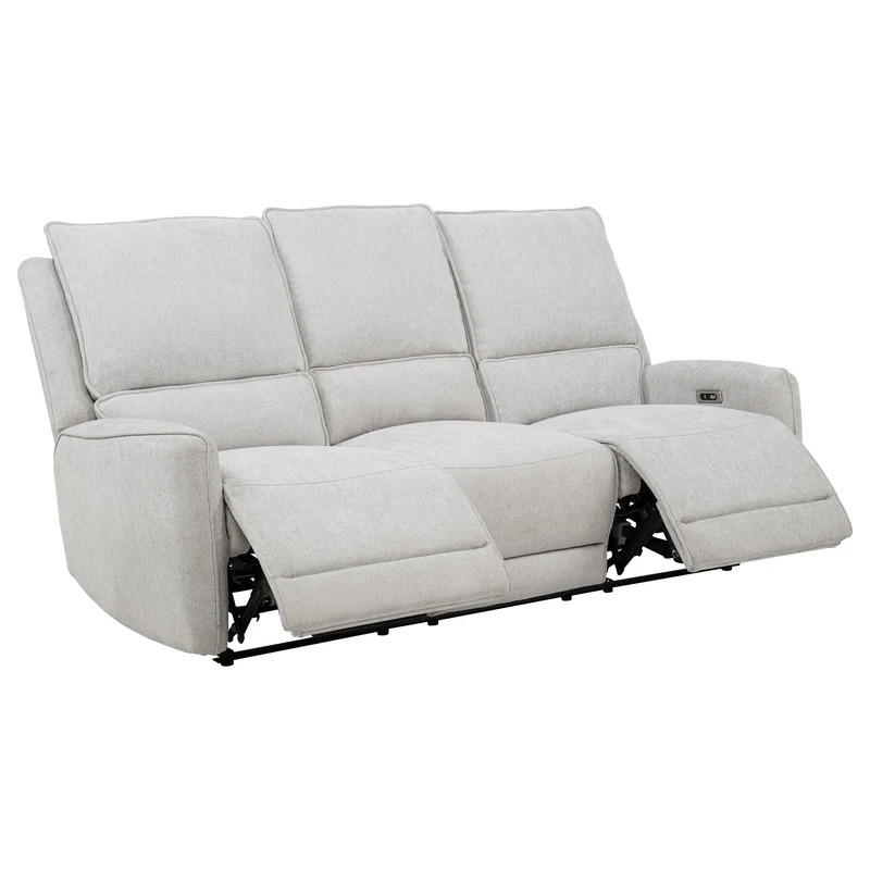Coaster Furniture Sylmar 610521P Chenille Upholstered Power Reclining Sofa - Dove Grey