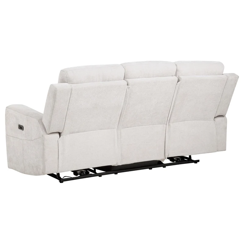 Coaster Furniture Kennett 610151P Chenille Upholstered Power Reclining Sofa - Ivory