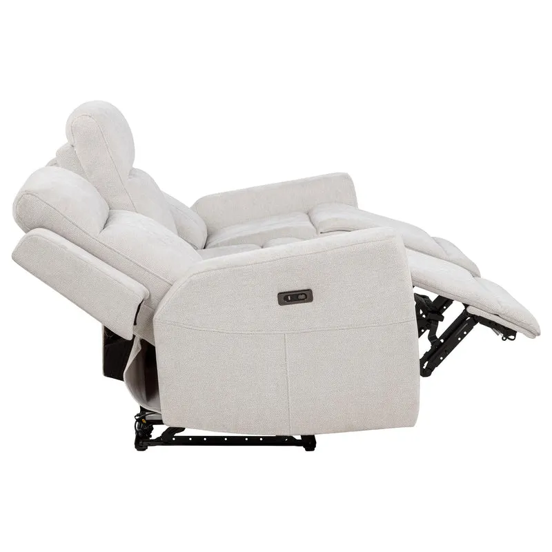 Coaster Furniture Kennett 610151P Chenille Upholstered Power Reclining Sofa - Ivory