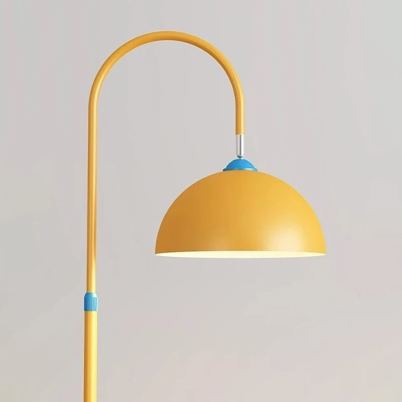 Contemporary Creative Dome Shade Iron Marble 1-Light Standing Floor Lamp With 2/3-Tier Storage For Living Room & Bedroom