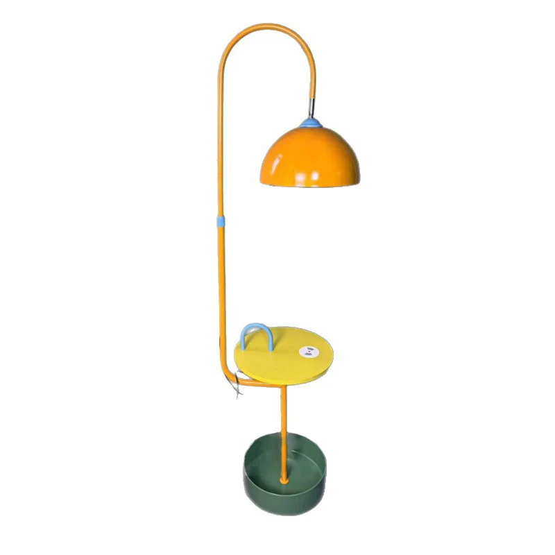 Contemporary Creative Dome Shade Iron Marble 1-Light Standing Floor Lamp With 2/3-Tier Storage For Living Room & Bedroom