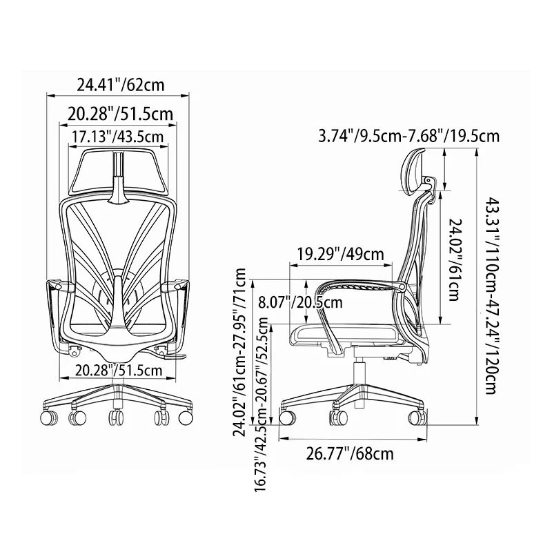 Peacock Back Adjustable Recliner Desk Chair - Minimalist Ergonomic Design 150° Recline & Breathable Mesh & SGS Certified Gas Lift For Home Office