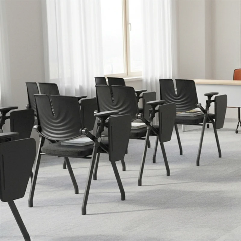 Premium High-Density Sponge Ergonomic Desk Chair - Minimalist Foldable Chair With Adjustable Armrests & Writing Board For Home Office