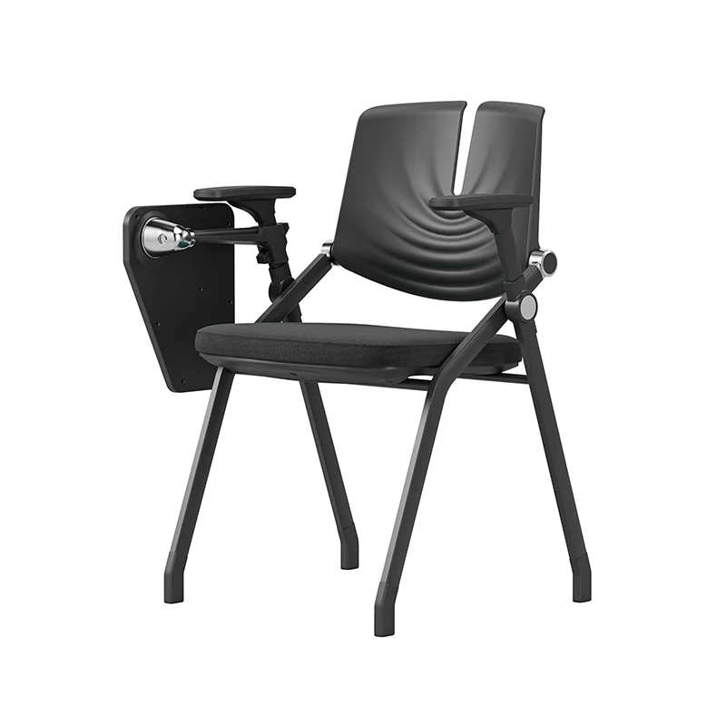 Premium High-Density Sponge Ergonomic Desk Chair - Minimalist Foldable Chair With Adjustable Armrests & Writing Board For Home Office