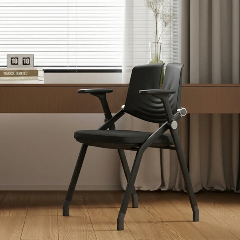 Comfort & Durability Ergonomic Foldable Desk Chair - Minimalist White Frame Chair Adjustable Backrest & Silent Casters Design For Home Office