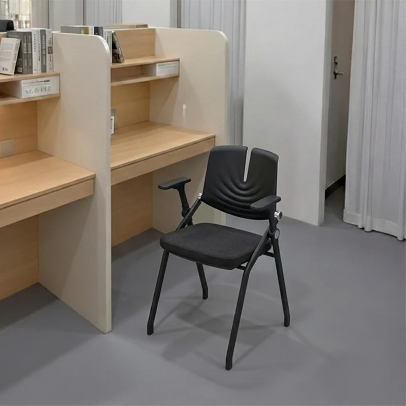 Comfort & Durability Ergonomic Foldable Desk Chair - Minimalist White Frame Chair Adjustable Backrest & Silent Casters Design For Home Office