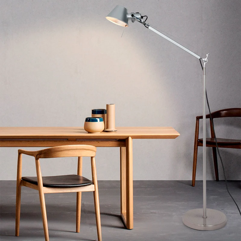 Contemporary Industrial Cylindrical Aluminum Alloy Adjustable 1-Light Standing Floor Lamp For Living Room