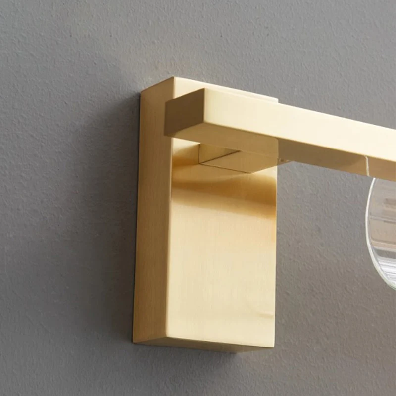 Modern Minimalist Cylinder Copper Glass LED Wall Sconce Lamp For Bedroom & Living Room
