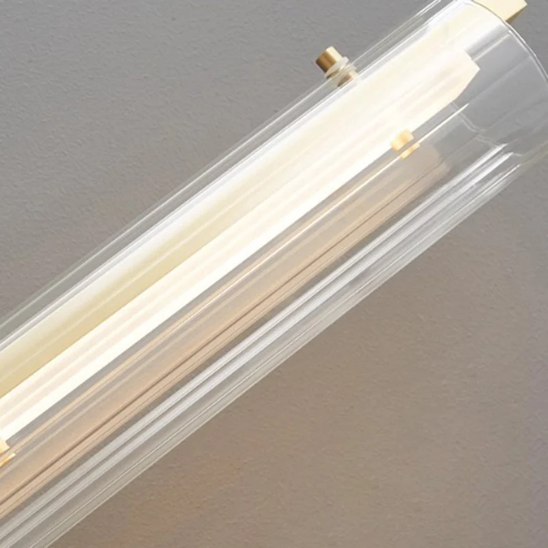Modern Minimalist Cylinder Copper Glass LED Wall Sconce Lamp For Bedroom & Living Room