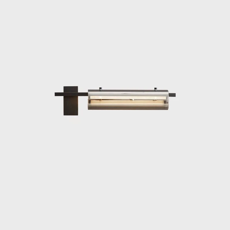 Modern Minimalist Cylinder Copper Glass LED Wall Sconce Lamp For Bedroom & Living Room