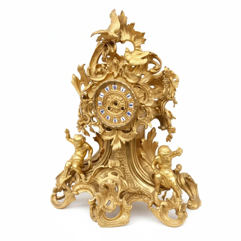 Louis XV Ormolu bronze clock