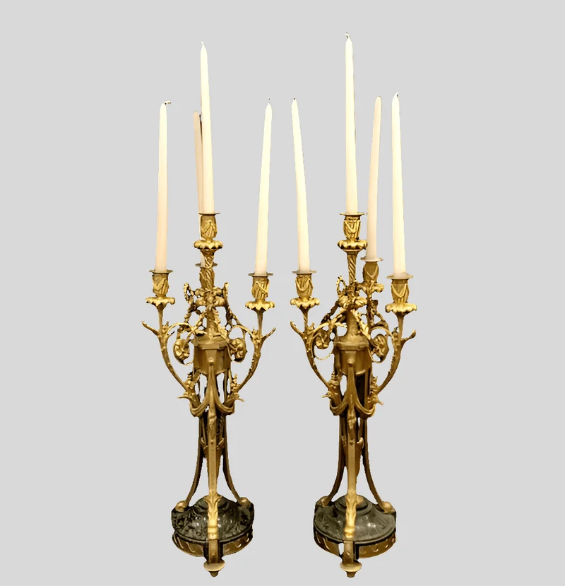 Louis XV ormolu candlesticks