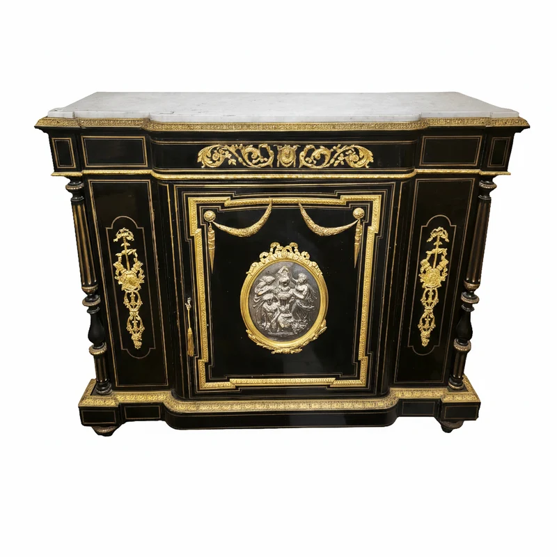 Large french boulle empire style bronze medallion