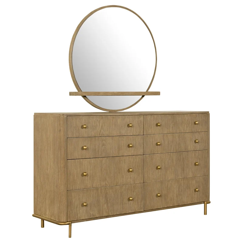 Coaster Furniture Arini 224303M 8-Drawer Dresser with Mirror - Sand Wash