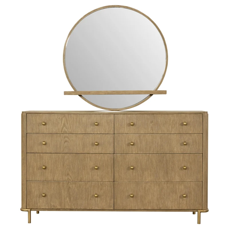 Coaster Furniture Arini 224303M 8-Drawer Dresser with Mirror - Sand Wash