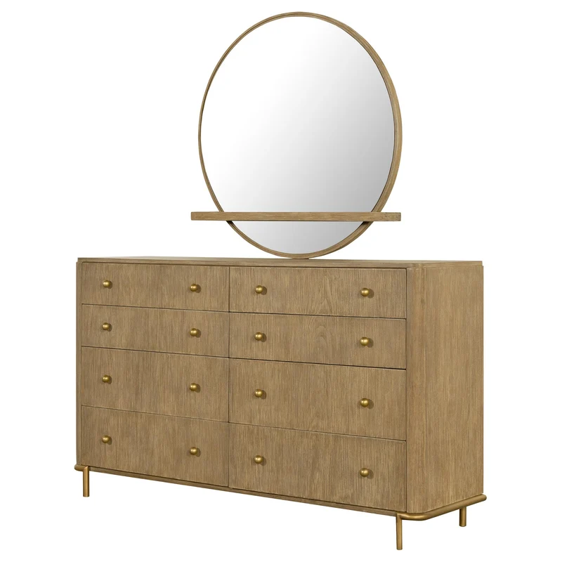 Coaster Furniture Arini 224303M 8-Drawer Dresser with Mirror - Sand Wash