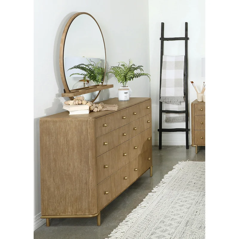 Coaster Furniture Arini 224303M 8-Drawer Dresser with Mirror - Sand Wash