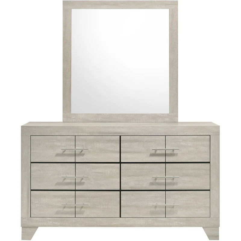 Coaster Furniture Trenton 225063M 6-drawer Bedroom Dresser With Mirror - Rustic Cream