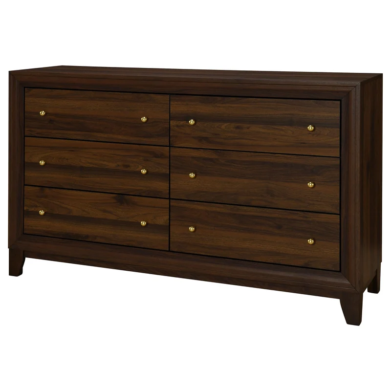 Coaster Furniture Welsley 223443 6-Drawer Dresser Cabinet - Walnut