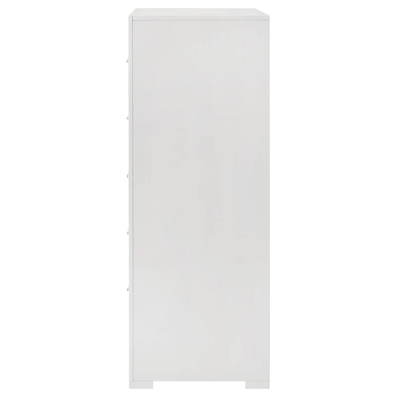 Coaster Furniture Ives 224945 5-Drawer Bedroom Chest of Drawers - White High Gloss