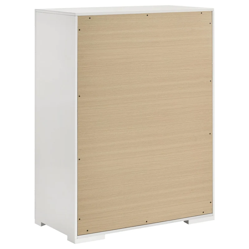 Coaster Furniture Ives 224945 5-Drawer Bedroom Chest of Drawers - White High Gloss