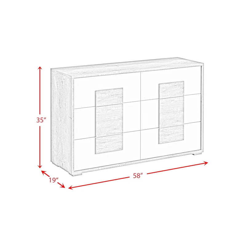 Elements International San Matteo B-16010-7-DR 6-Drawer Dresser