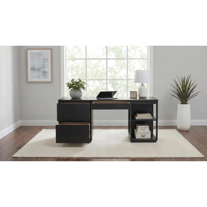 Coaster Furniture Harkes 800798 75-inch 3-drawer Computer Desk with Adjustable Shelf - Coffee Bean