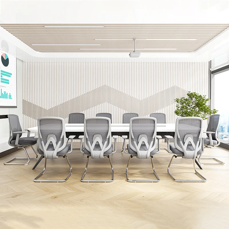 Modern Minimalist Mesh Bow Reception Chair - Tear-Resistant Mesh & Lumbar Support Business Use Desk Chair For Home Office
