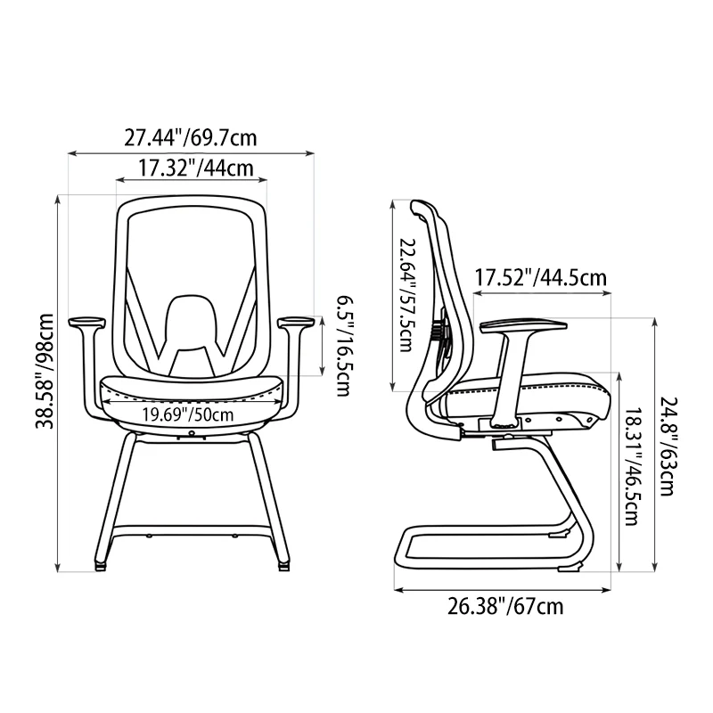 Modern Minimalist Mesh Bow Reception Chair - Tear-Resistant Mesh & Lumbar Support Business Use Desk Chair For Home Office