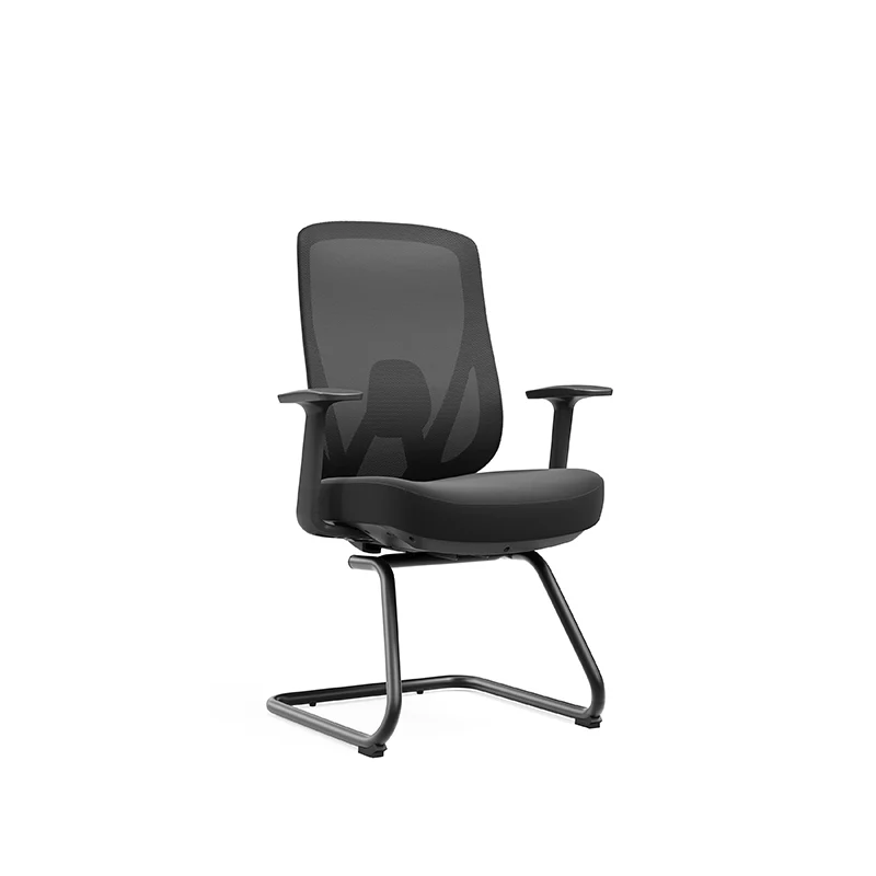 Sleek Minimalist Bow Reception Chair - Breathable Mesh Pressure-Relief Cushion High-Resilience Sponge Desk Chair For Home Office