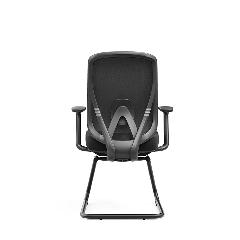 Sleek Minimalist Bow Reception Chair - Breathable Mesh Pressure-Relief Cushion High-Resilience Sponge Desk Chair For Home Office