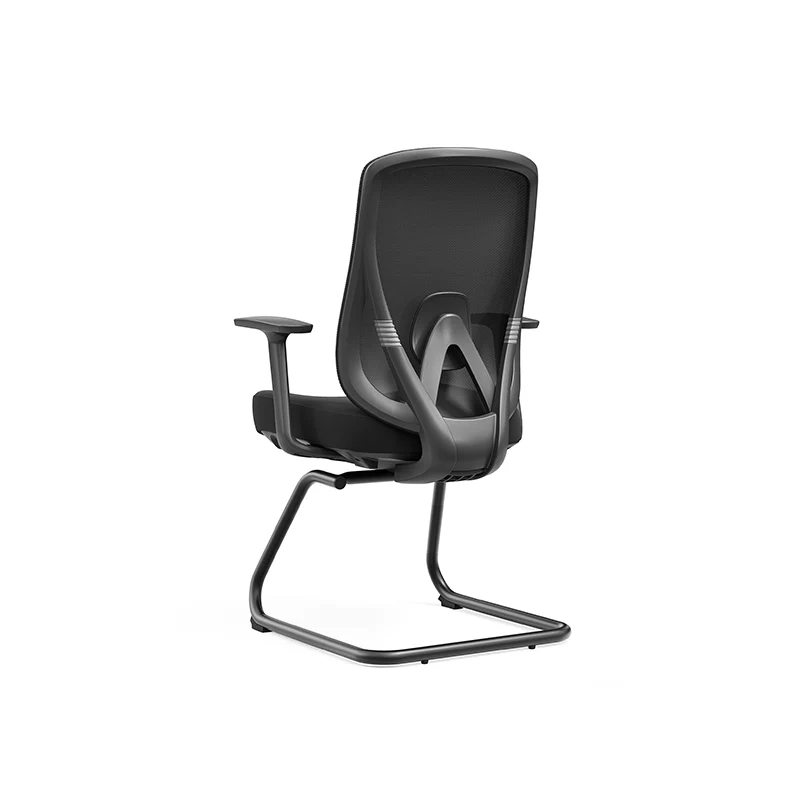 Sleek Minimalist Bow Reception Chair - Breathable Mesh Pressure-Relief Cushion High-Resilience Sponge Desk Chair For Home Office